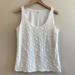 Ann Taylor Loft | White Lace Tank Top